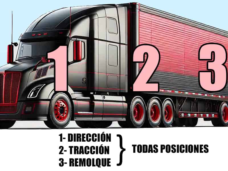 Grafico posiciones ruedas camion